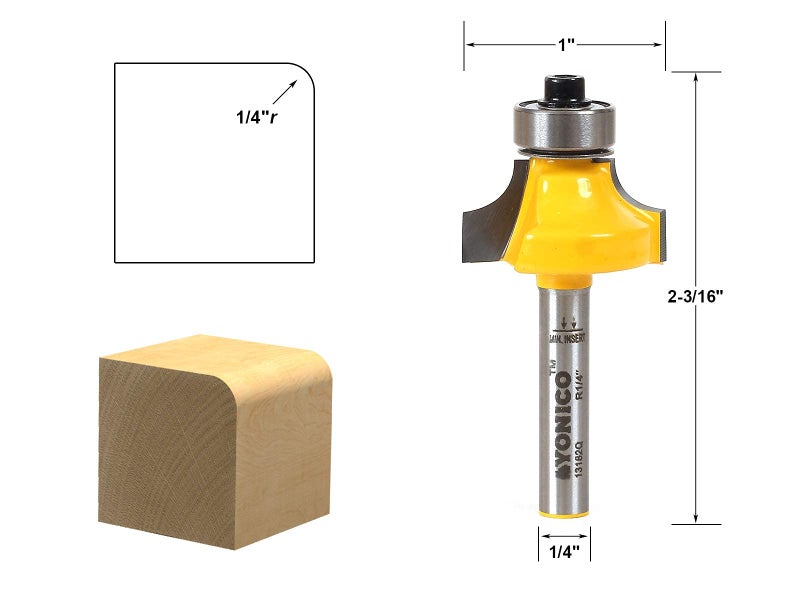 YONICO 13162q 1/4-Inch Radius Round Over Edge Forming Router Bit 1/4-Inch Shank - Image 3